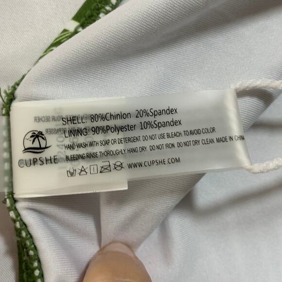 Cupshe Tropical Floral Swimsuit Bottoms NWT Women's Sz S Green Vacation Bikini - Picture 4 of 5